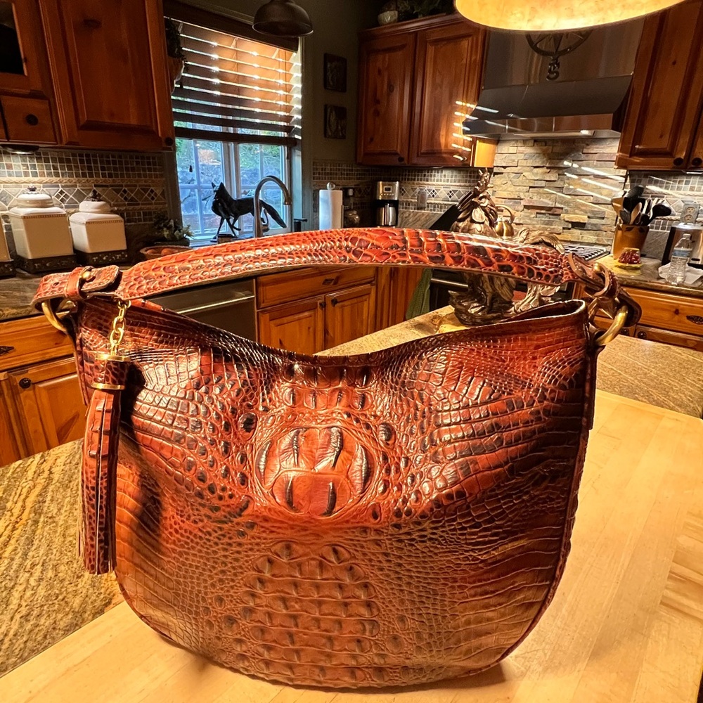 Brahmin Pecan Leather Hobo Shoulder bag